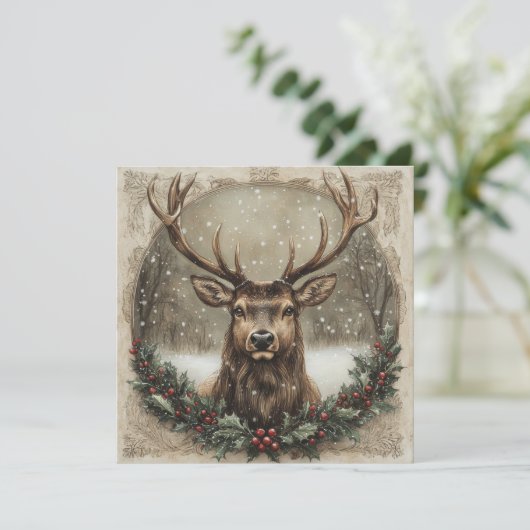 Kerst  Wenskaart Feestdagenkaart (Staand voorkant)