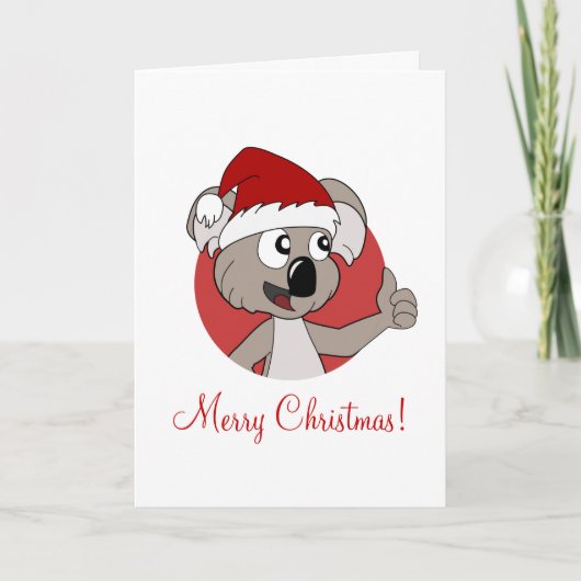 Kerst wenskaart met cartoon koala feestdagen kaart (Voorkant)