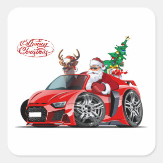 Kerst Wenskaart met kerst belettering Vierkante Sticker