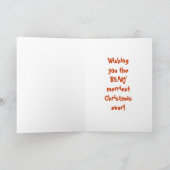 Kerst Wenskaart-teddybeer in rood pet. Feestdagen Kaart (Binnen)