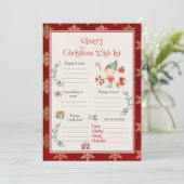 Kerst wenslijst sjabloon kaart (Staand voorkant)