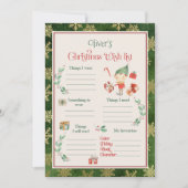 Kerst wenslijst sjabloon kaart (Voorkant)