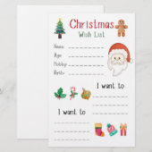 Kerst Wenslijst Vakantie Briefpapier (Voorkant / Achterkant)
