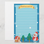 Kerst Wenslijst Vakantie Briefpapier (Voorkant / Achterkant)