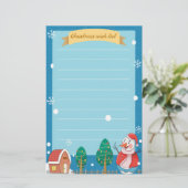 Kerst Wenslijst Vakantie Briefpapier (Staand voorkant)