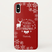 Kerst wenst u een vrolijk kerstmonogram Case-Mate iPhone case (Achterkant)