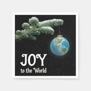 Kerst Wereld Bol Ornament Met Sterren Servet