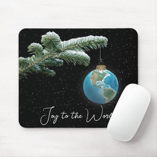 Kerst Wereld Bol Ornament Muismat (Met muis)