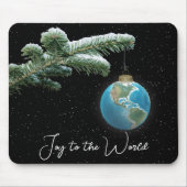 Kerst Wereld Bol Ornament Muismat (Voorkant)