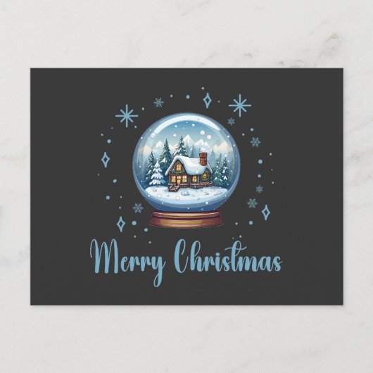 Kerst Wereldbol Sneeuwmagie Feestdagenkaart (Voorkant)