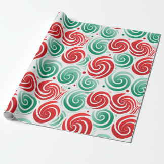 Kerst werveling rood, groen en wit cadeaupapier