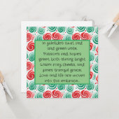 Kerst werveling rood, groen en wit kaart (Voorkant / Achterkant in situ)