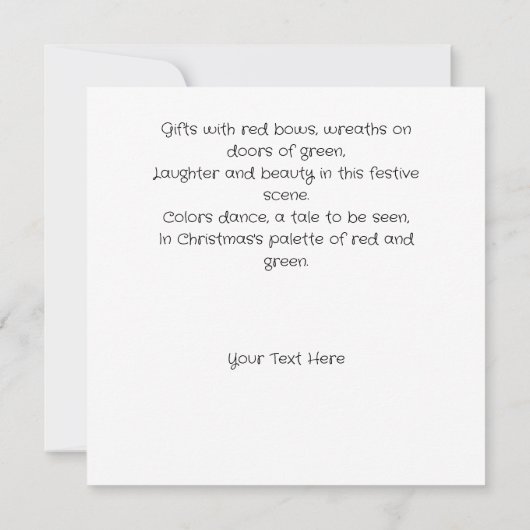 Kerst werveling rood, groen en wit kaart (Achterkant)