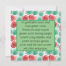Kerst werveling rood, groen en wit kaart