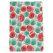 Kerst werveling rood, groen en wit medium cadeauzakje (Achterkant)