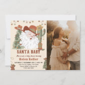 Kerst Western Santa Baby shower Foto Kaart (Voorkant)