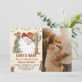 Kerst Western Santa Baby shower Foto Kaart (Staand voorkant)