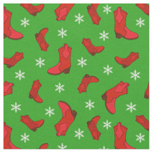 Kerst Westerne cowboylaarzen in rood en groen Stof
