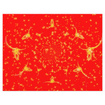 Kerst Westerne Glitter Red Gold Girly Koe Skull