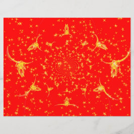 Kerst Westerne Glitter Red Gold Girly Koe Skull