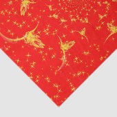 Kerst Westerne Glitter Red Gold Girly Koe Skull Tissuepapier (Detail)