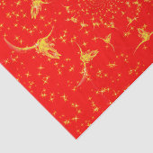 Kerst Westerne Glitter Red Gold Girly Koe Skull Tissuepapier (Detail)