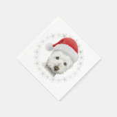 Kerst Westie Dog Art Napkin Servet (Hoek)