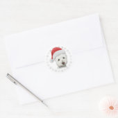 Kerst Westie Hondenkunst Ronde Sticker (Envelop)