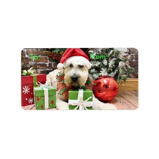 Kerst - Wheaten Terrier - Bailey Etiket (Voorkant)