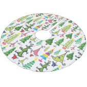 Kerst Whimsical Trees roze Green Kerstboom Rok (Gekanteld)