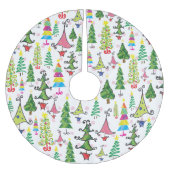 Kerst Whimsical Trees roze Green Kerstboom Rok (Voorkant)