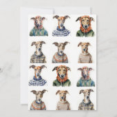 Kerst Whippet Waterverf Kaart (Achterkant)