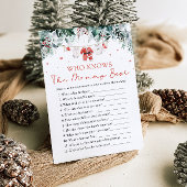 Kerst Wie kent Mama Beste Baby shower Spel Kaart