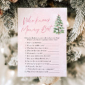 Kerst Wie kent Mama Beste Baby shower Spel Kaart