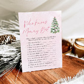 Kerst Wie kent Mama Beste Baby shower Spel Kaart