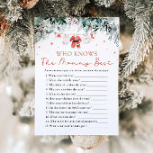 Kerst Wie kent Mama Beste Baby shower Spel Kaart
