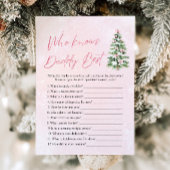 Kerst Wie kent papa Beste Baby shower spel Kaart