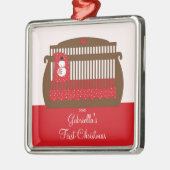 Kerst Wieg Baby's eerste kerst Ornament (Links)