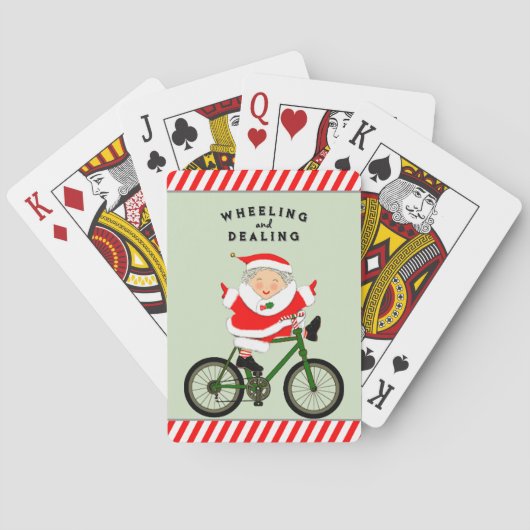 Kerst Wielrennen Fietser Pokerkaarten (Achterkant)