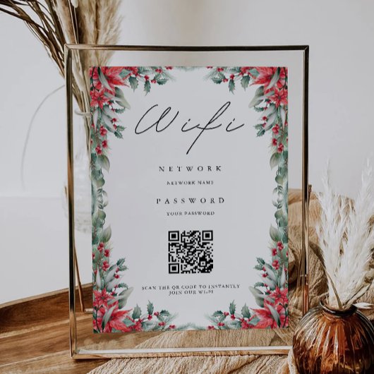 Kerst WiFi-code, QR-code Wifi Connect Kaart