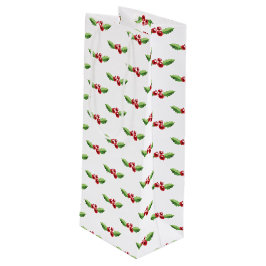Kerst Wijn Cadeautas Rode en Groene Hulst