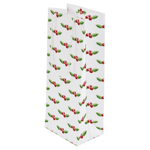 Kerst Wijn Cadeautas Rode en Groene Hulst