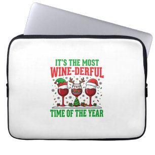Kerst Wijn-Derful Rode Wijn Design Laptop Sleeve