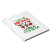 Kerst Wijn-Derful Rode Wijn Design Notitieblok (Schuin)