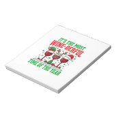 Kerst Wijn-Derful Rode Wijn Design Notitieblok (Linkerzijde)