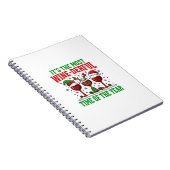 Kerst Wijn-Derful Rode Wijn Ontwerp Notitieboek (Rechterzijde)