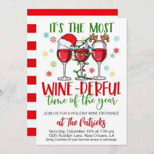 Kerst Wijn Exchange Party Kaart