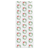 Kerst Wijn Gift Bag Rood en Groen Krans Wijn Cadeautas (Voorkant)