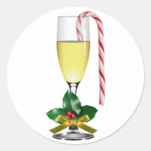 Kerst Wijn Glas envelop stickers