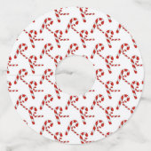 Kerst Wijn Glas ID Papier Ronde Set van 12 Wijnglaslabel (Achterkant)